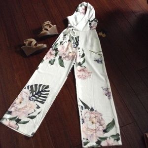 Floral, White Jumpsuit!